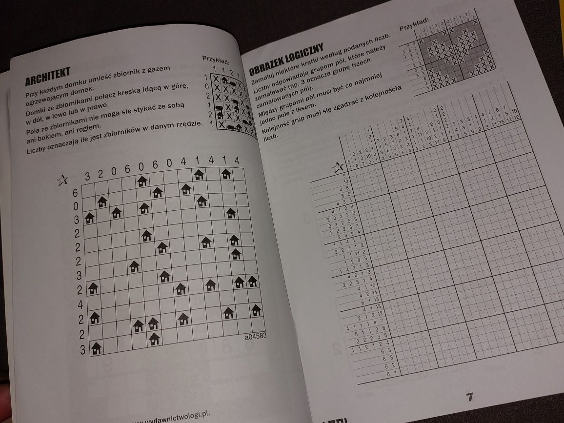 Logi Zadania matematyczne łamigłówki LOGI-MIX Sudoku i inne 2szt=15zł