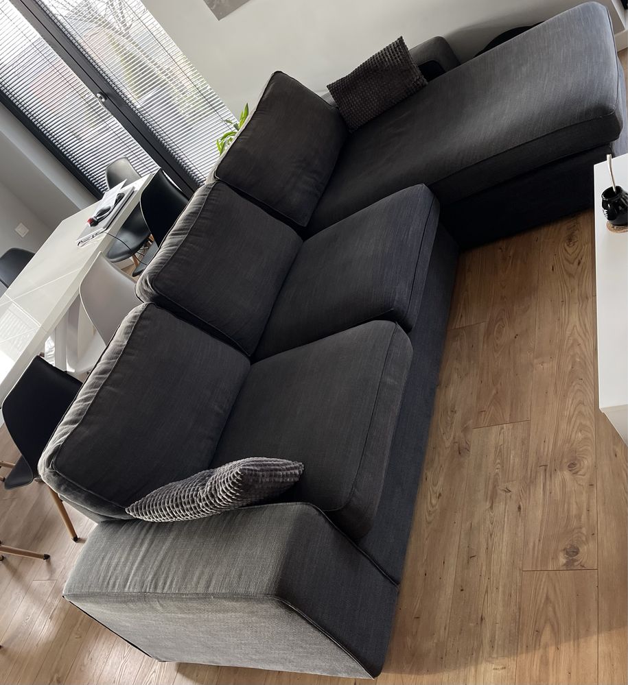 Narożnik, Sofa 4-osobowa z szezlongiem Ikea Kivik