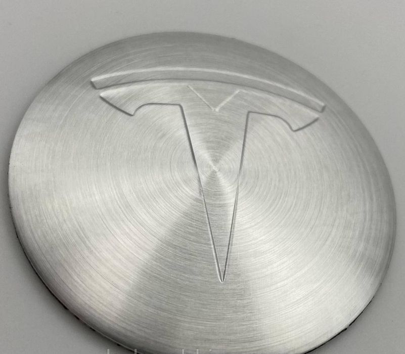 Наклейки для ковпачків на диски Tesla срібло (65 мм)