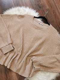 Bluzka bluzeczka sweter sweterek Zara L 40 w prążek prążkowany