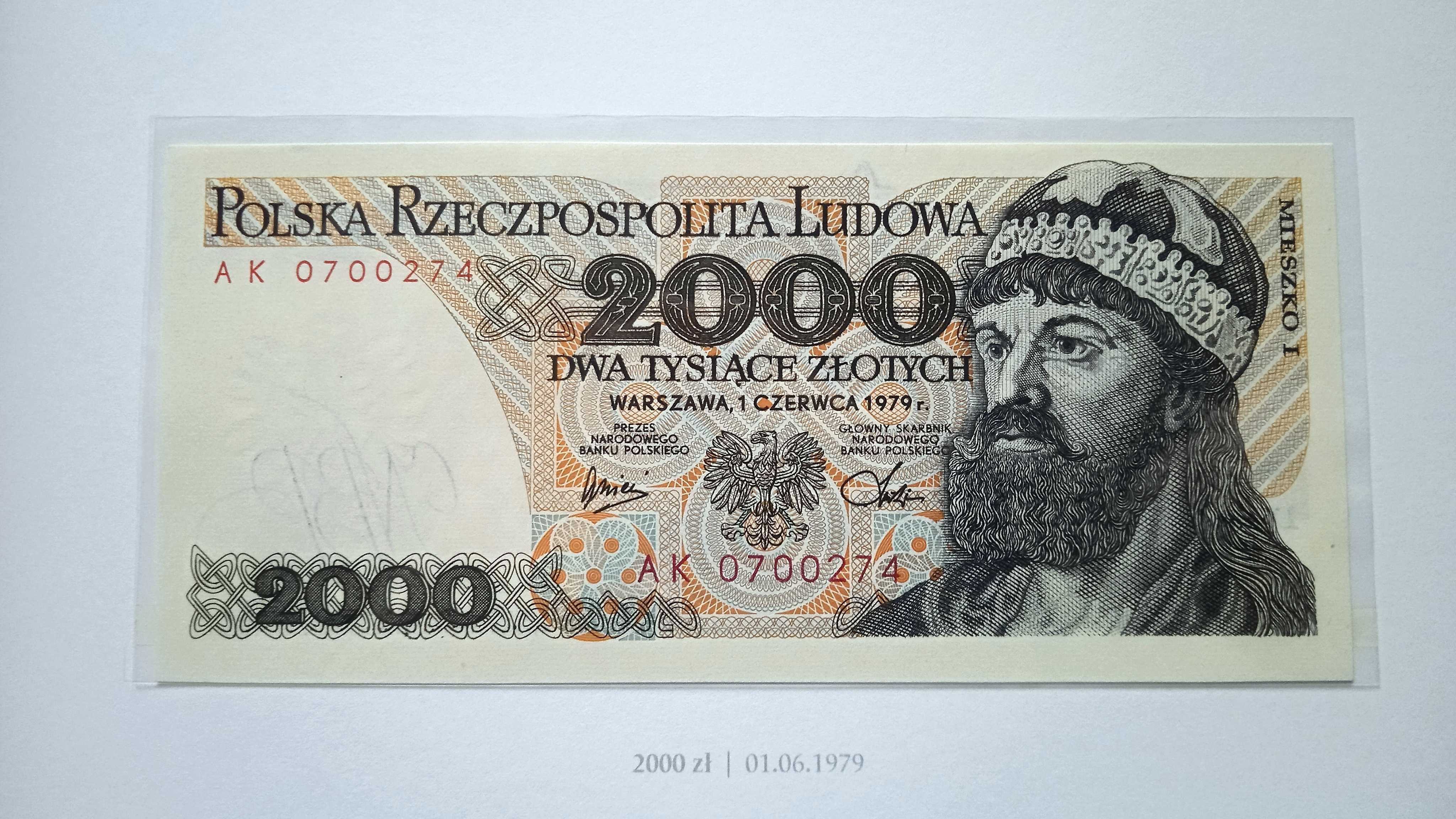 Banknot PRL   2000 zł  1979   AK   st.1 UNC