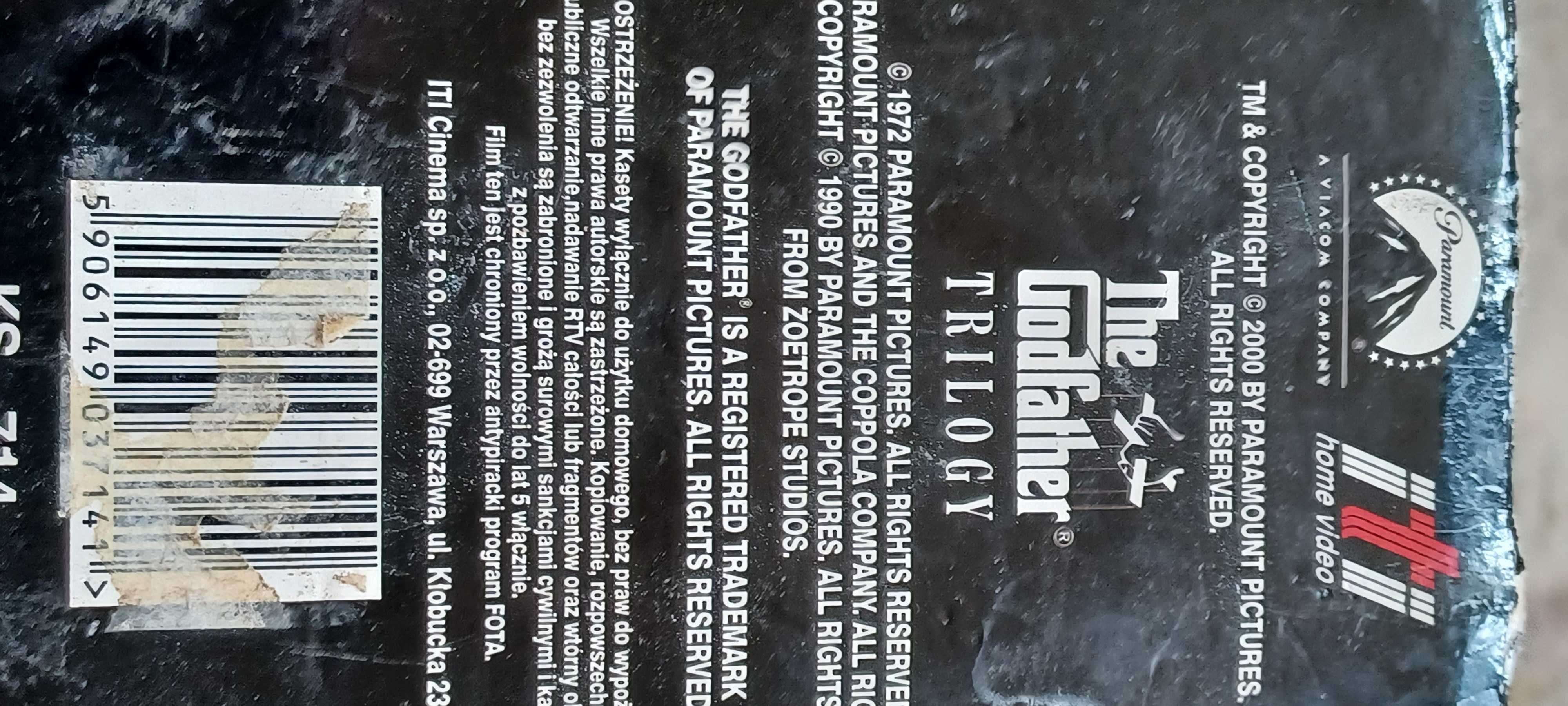 VHS Kolekcja Ojcoec  chrzesny TRYLOGIA 3 kasety