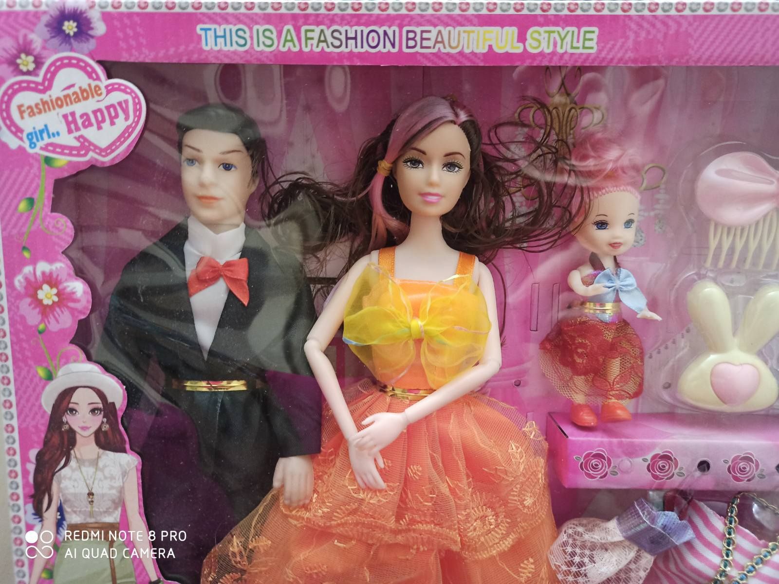 Новий набір лялька сім'я дитина аксесуари