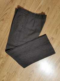 Spodnie garniturowe proste w kant w kantkę eleganckie M 38