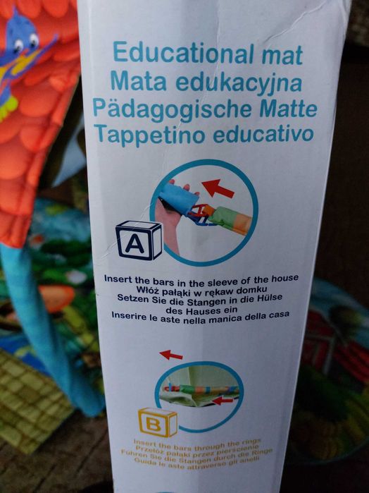 Edukacyjna kolorowa farma mata domek 2w1 Lionelo Agnes Plus 0+