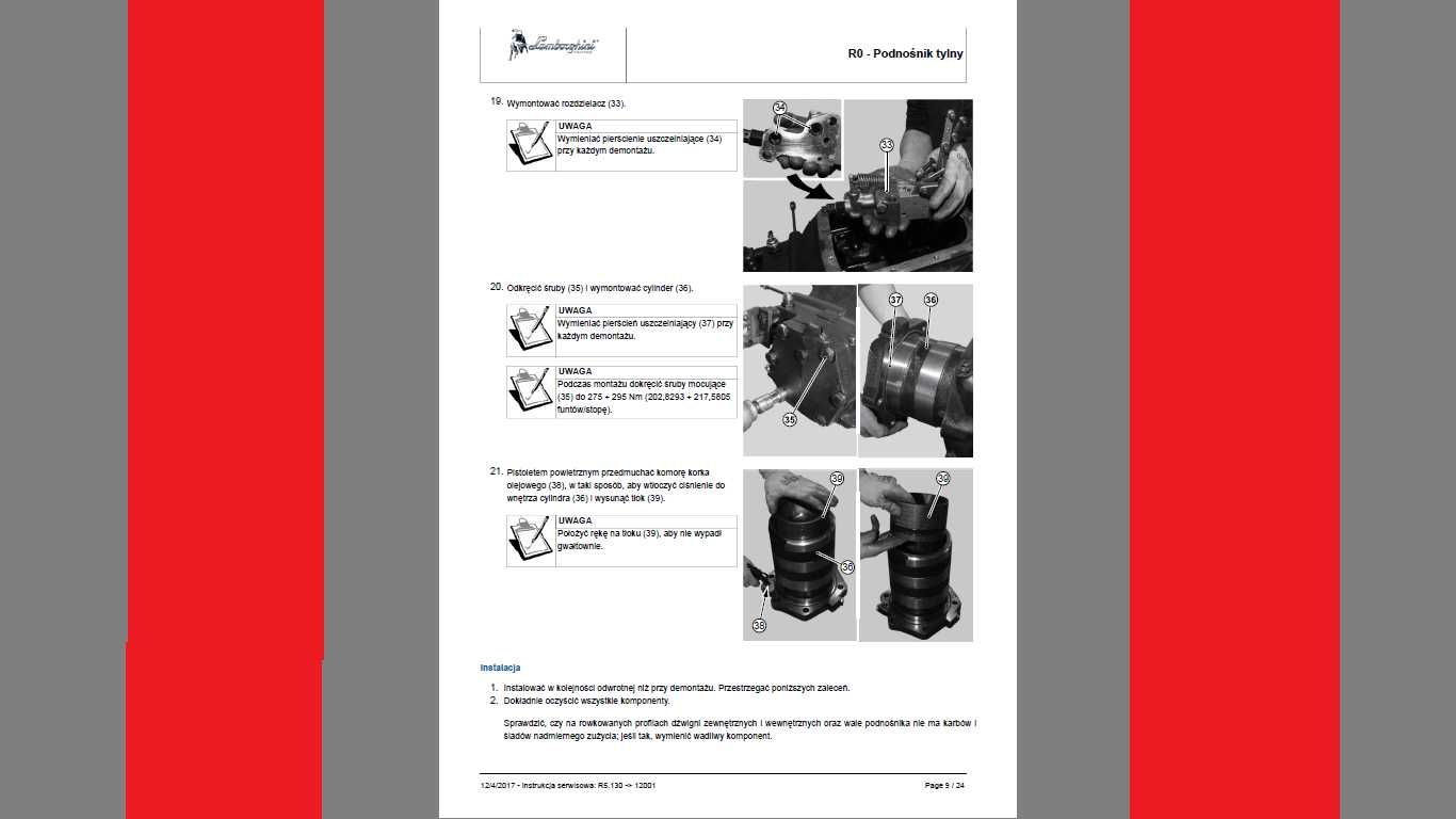 LAMBORGHINI R5 130 instrukcja napraw , serwisowa , warsztatowa J POL