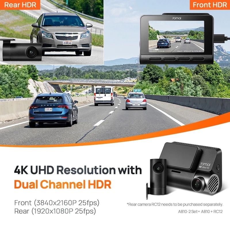 Відеореєстратор Xiaomi 70mai Dash Cam 4K A810  глобальна версія