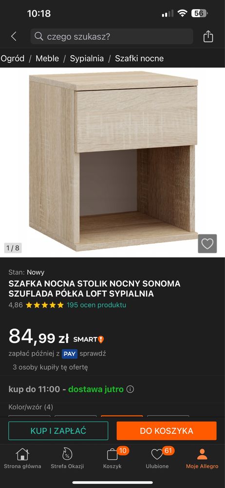 Stolik nocny Kąty Wrocławskie