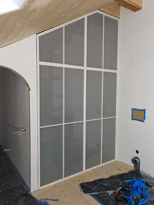 Ścianki loftowe metal + szkło na wymiar