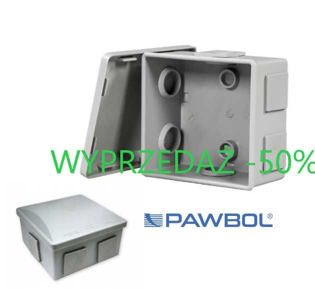 Puszka natynkowa 80x80x40 klik 6 dławików IP44 S-BOX 036 PAWBOL 10Szt.