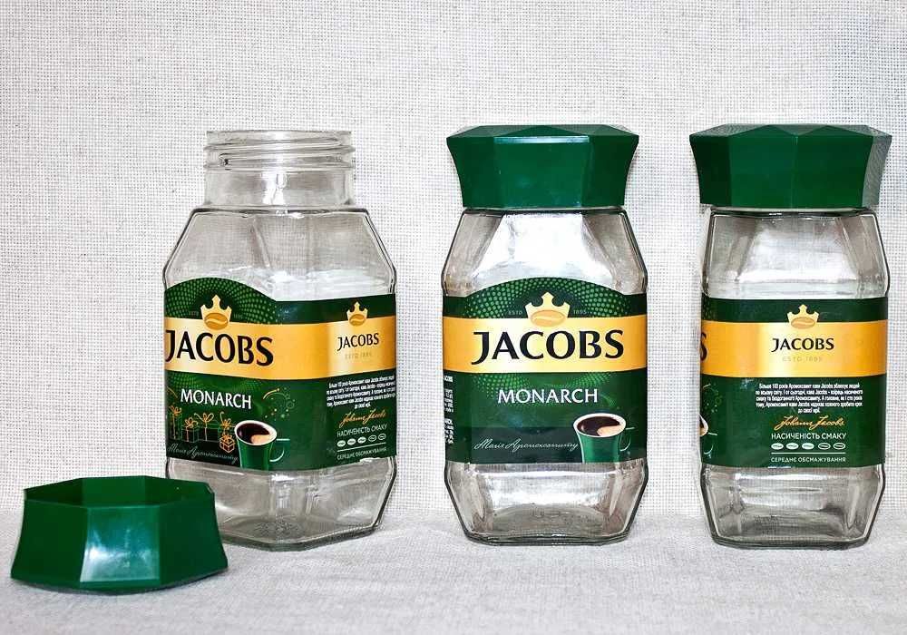 Банка стеклянная с крышкой-закруткой из под кофе Jacobs 190г (пустая)