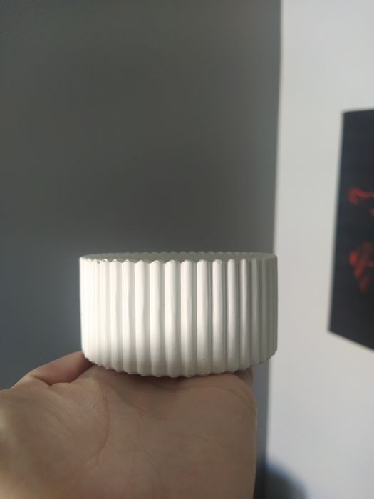 Frasco/ pote guarda jóias branco cerâmico