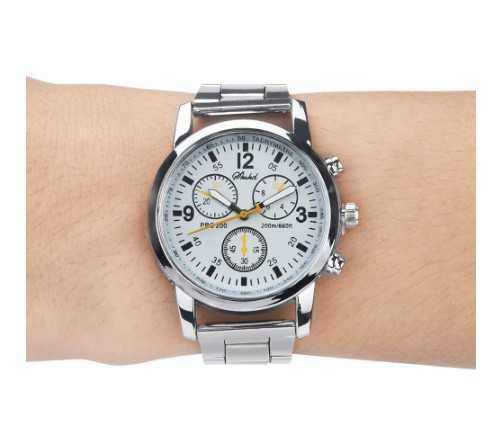 Zegarek Męski Srebrny Kwarcowy Elegancki Klasyczny
