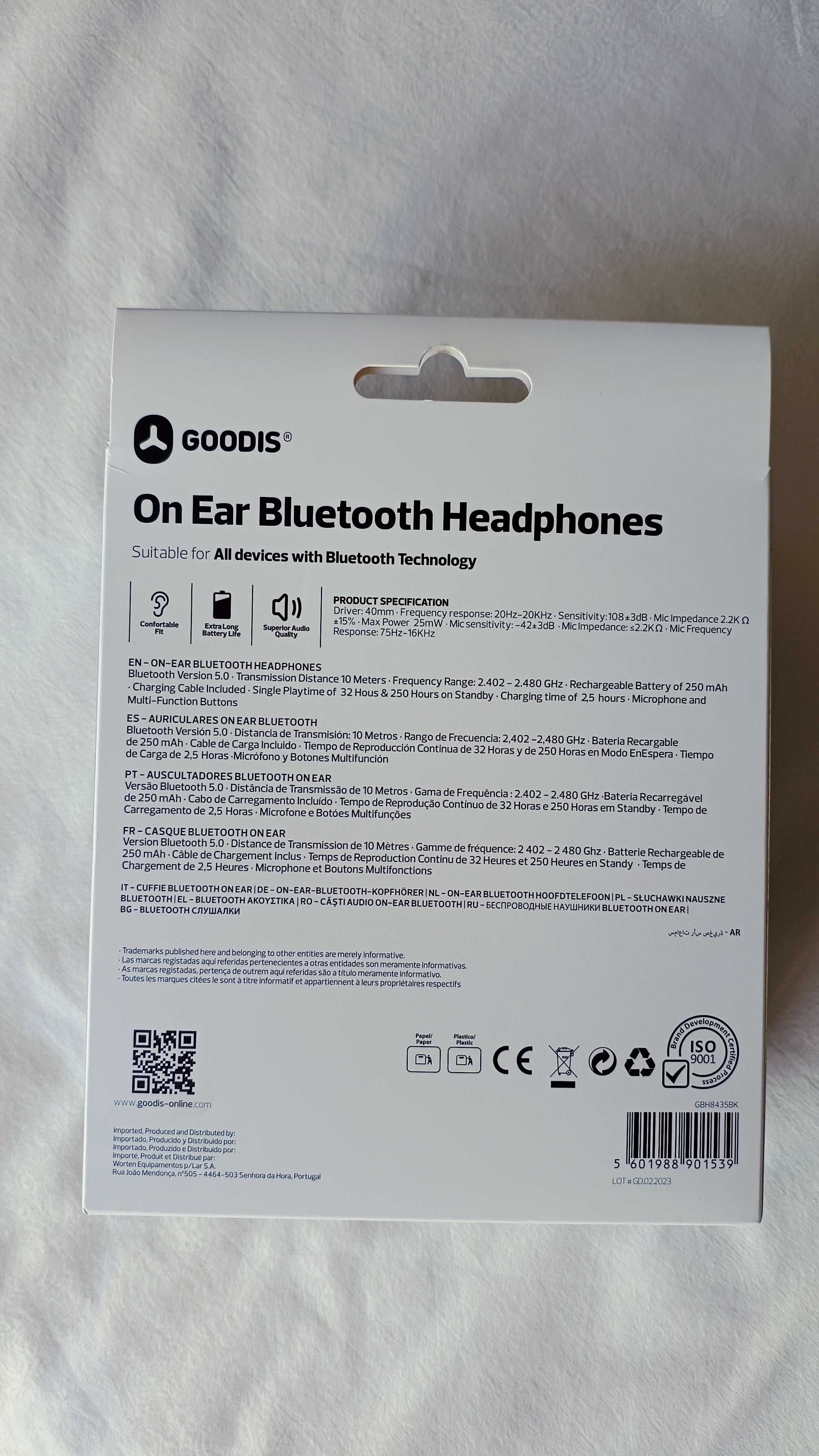 Auscultadores Goodis Bluetooth On Ear