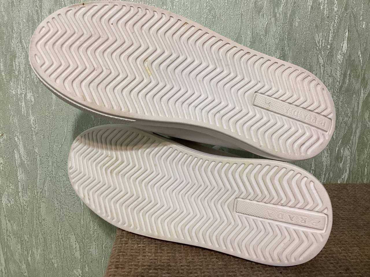 Кроссовки Prada Double Wheel Re-Nylon gabardine sneakers размер 41