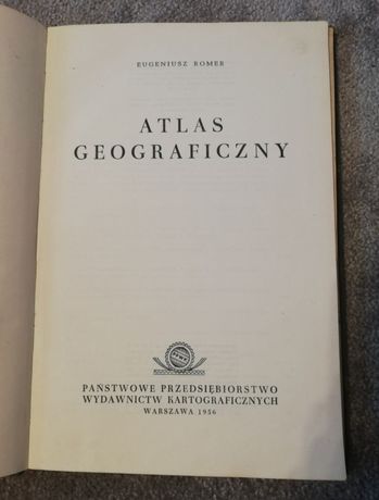 Stary zabytkowy atlas geograficzny Romet PPWK 1956 do kolekcji PRL