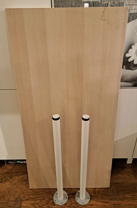 IKEA blat biurka - LINNMON 120x60 + 2x nogi ADILS