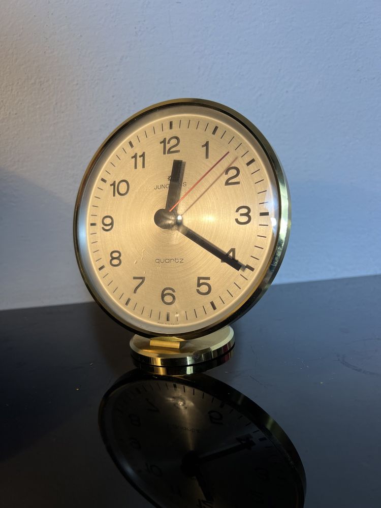 Kolekcjonerski zegar biurkowy Jughans vintage prl