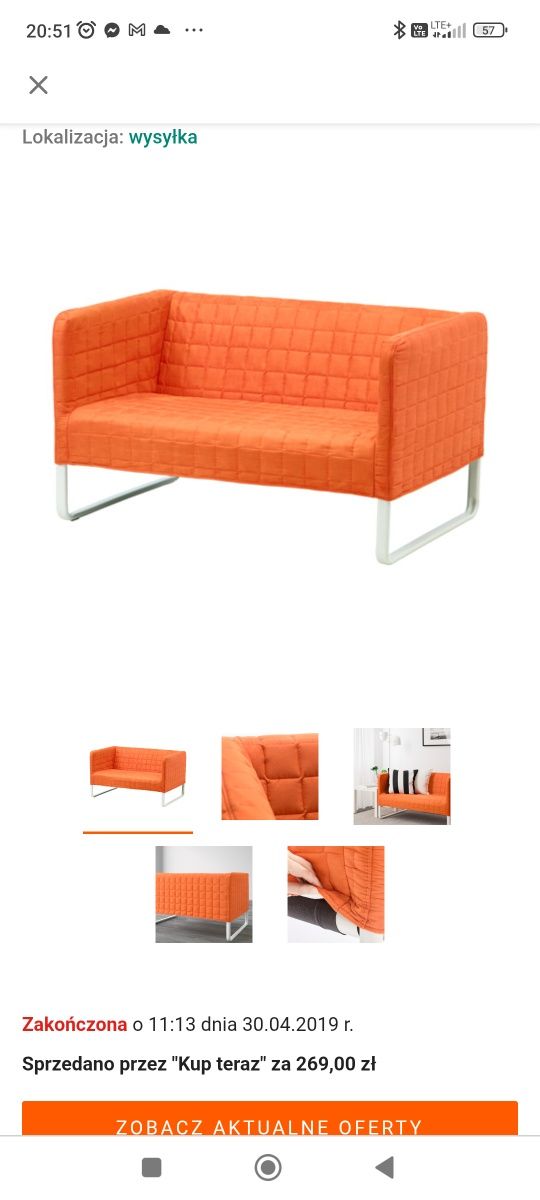 Sofa 2 osobowa Ikea Knopparp