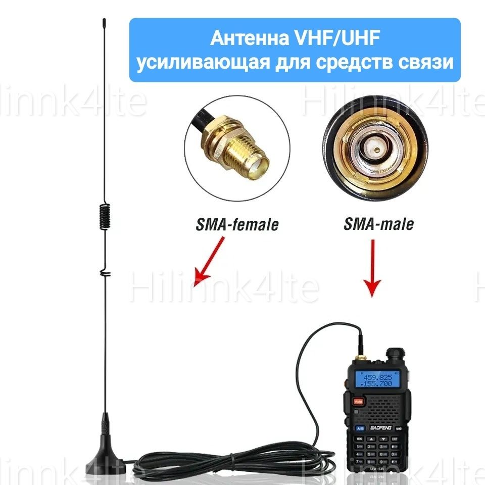 Антенна GSM/LTE/UHF для сотового сигнала, роутера, раций/SMA,TS9.CRC9.