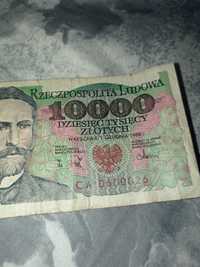 10000 złotych stary banknot 1 grudnia 1988 seria CA