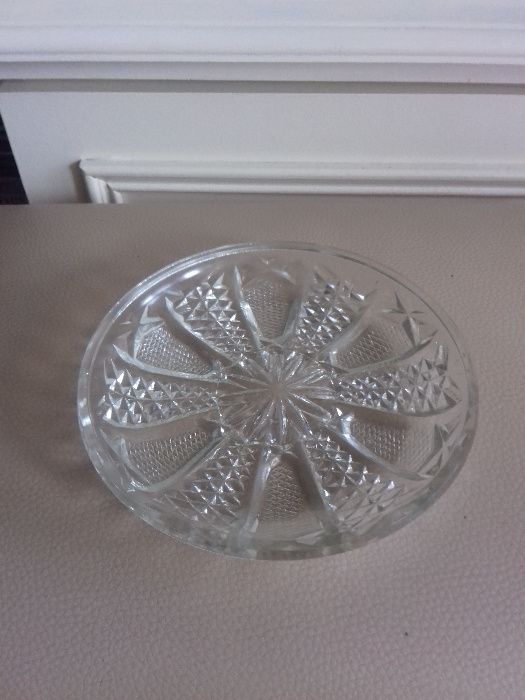 Kryształowe talerzyki deserowe ręcznie szlifowane - nowe 4 szt.