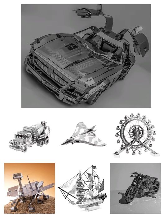 Металевий 3D конструктор . Металевий конструктор Спортивна машина 3D м