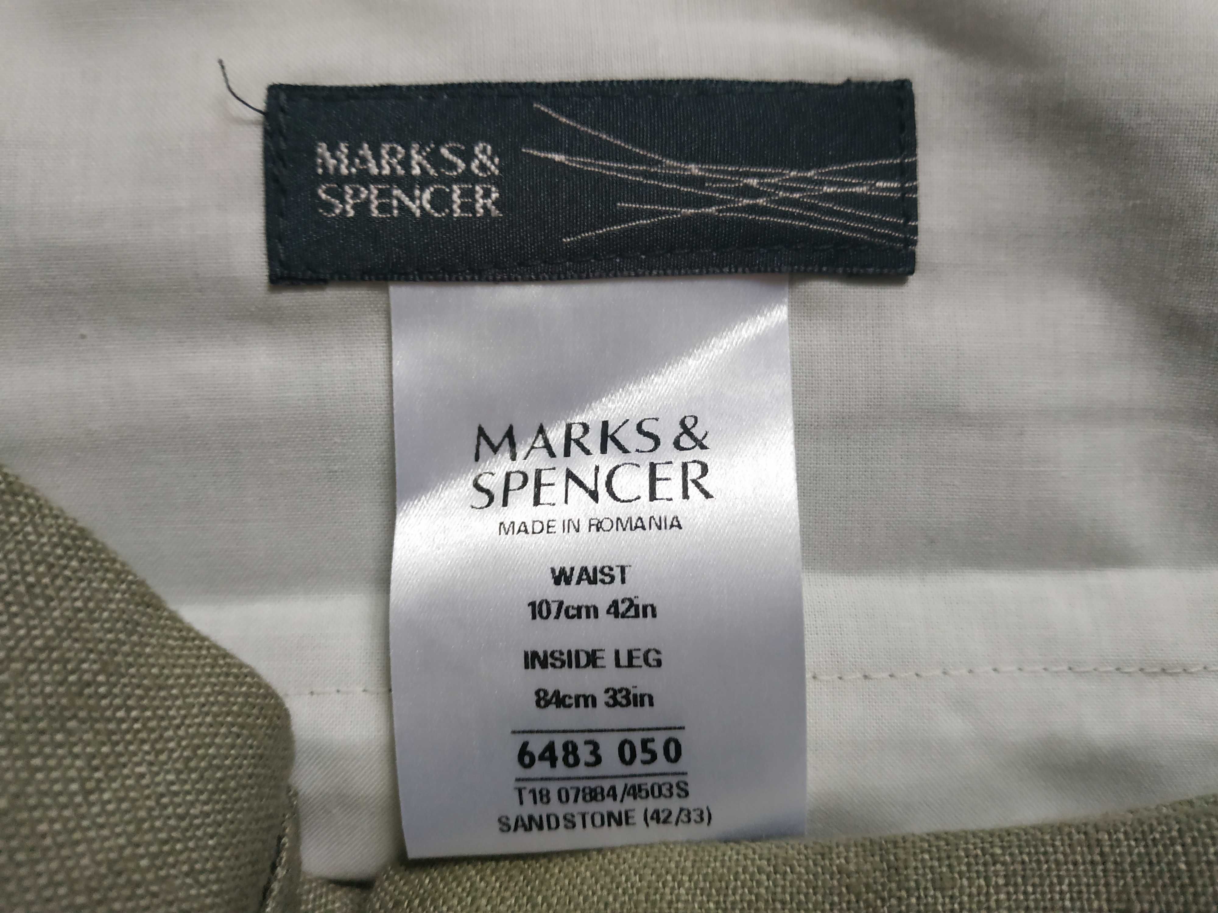 Большие льняные брюки чиносы штаны Marks & Spenser р.W42 L33