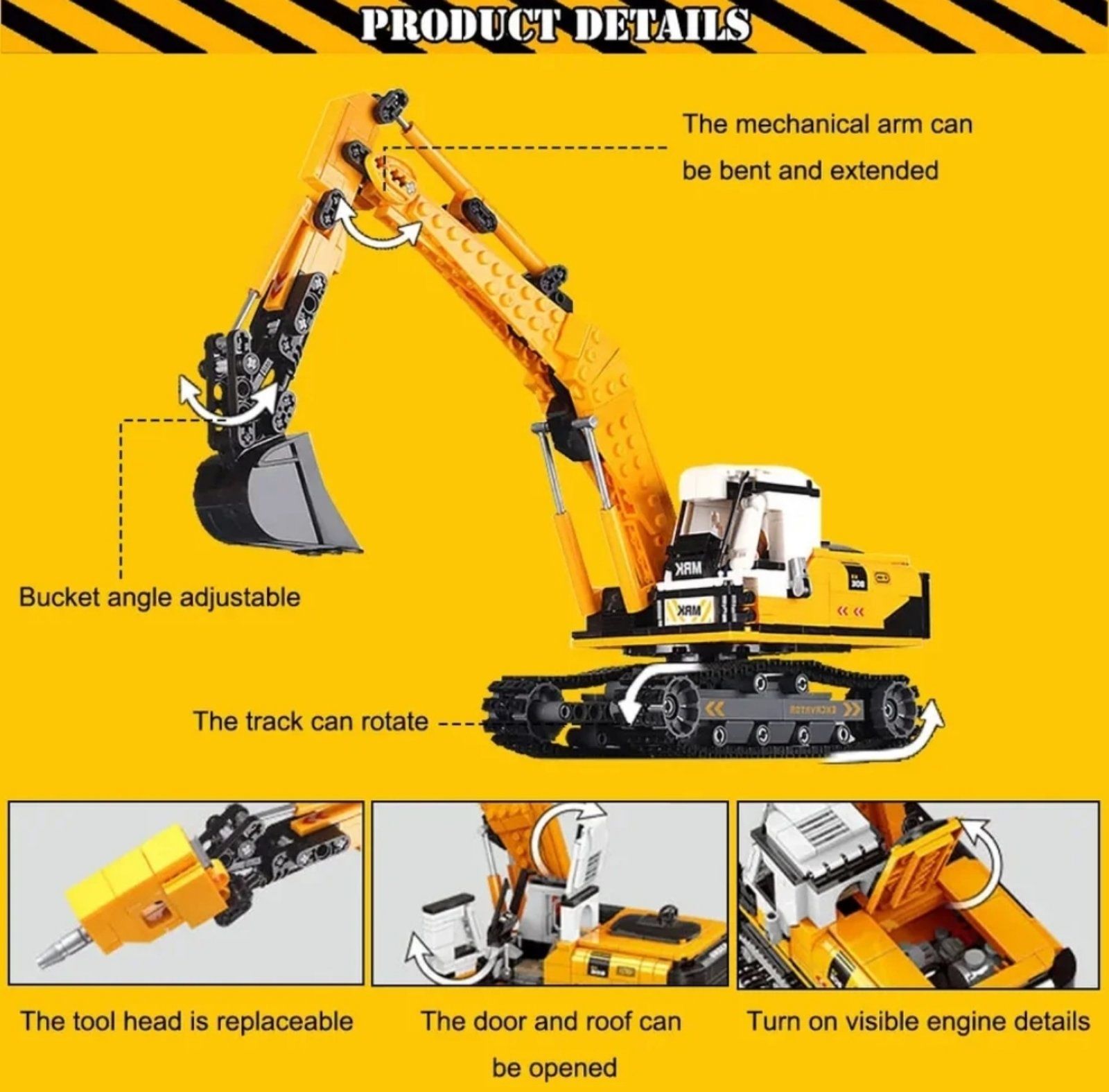 Конструктор экскаватор 772шт трактор бульдозер спецтехника Lego