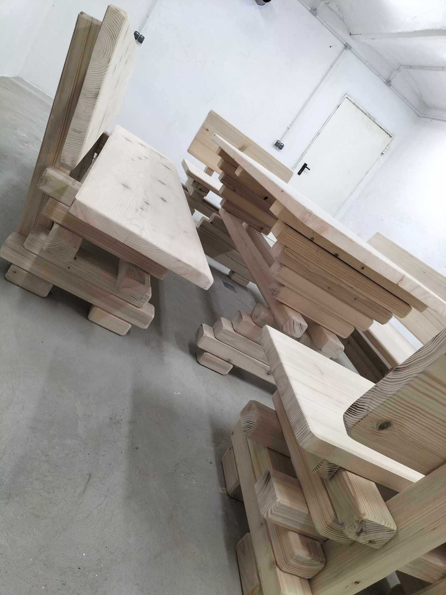 MEBLE OGRODOWE drewniane - ławki, stoły, huśtawki ZESTAWY KOMPLETY