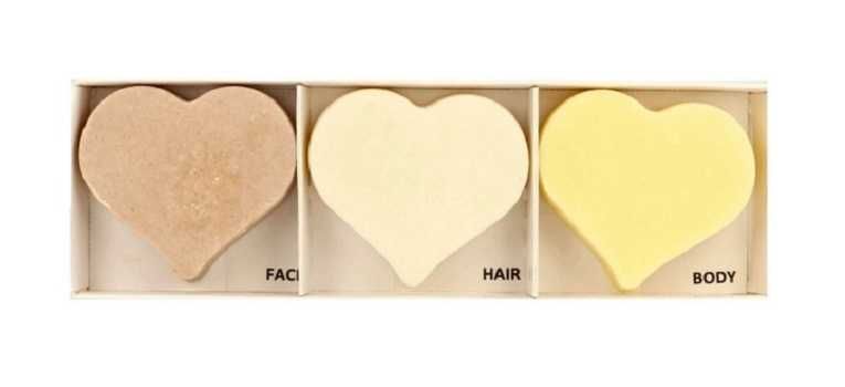 LOVE BAR Kostki do twarzy, włosów, ciała 30g x 3 zestaw podróżny VEGAN
