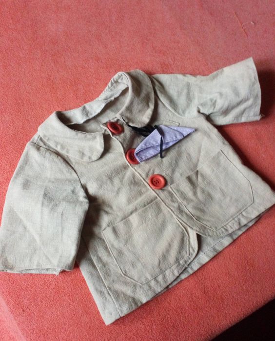 Lniana marynarka dla dziewczynki 80-86