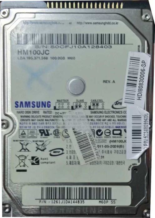 Samsung HM100JC 100GB ATA 2,5