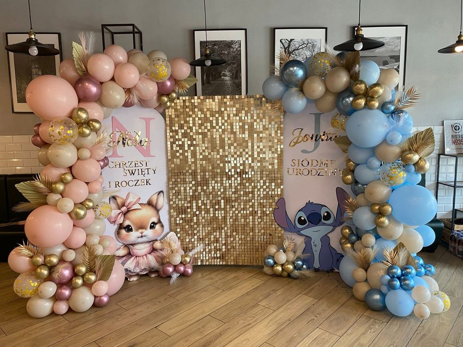 Ścianka dekoracyjna/Ścianka balonowa/Wystrój sali/Kwiaty/Ścianki zdj