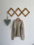 Sweter vrs 122/128 beżowo złoty włochaty jak newbie