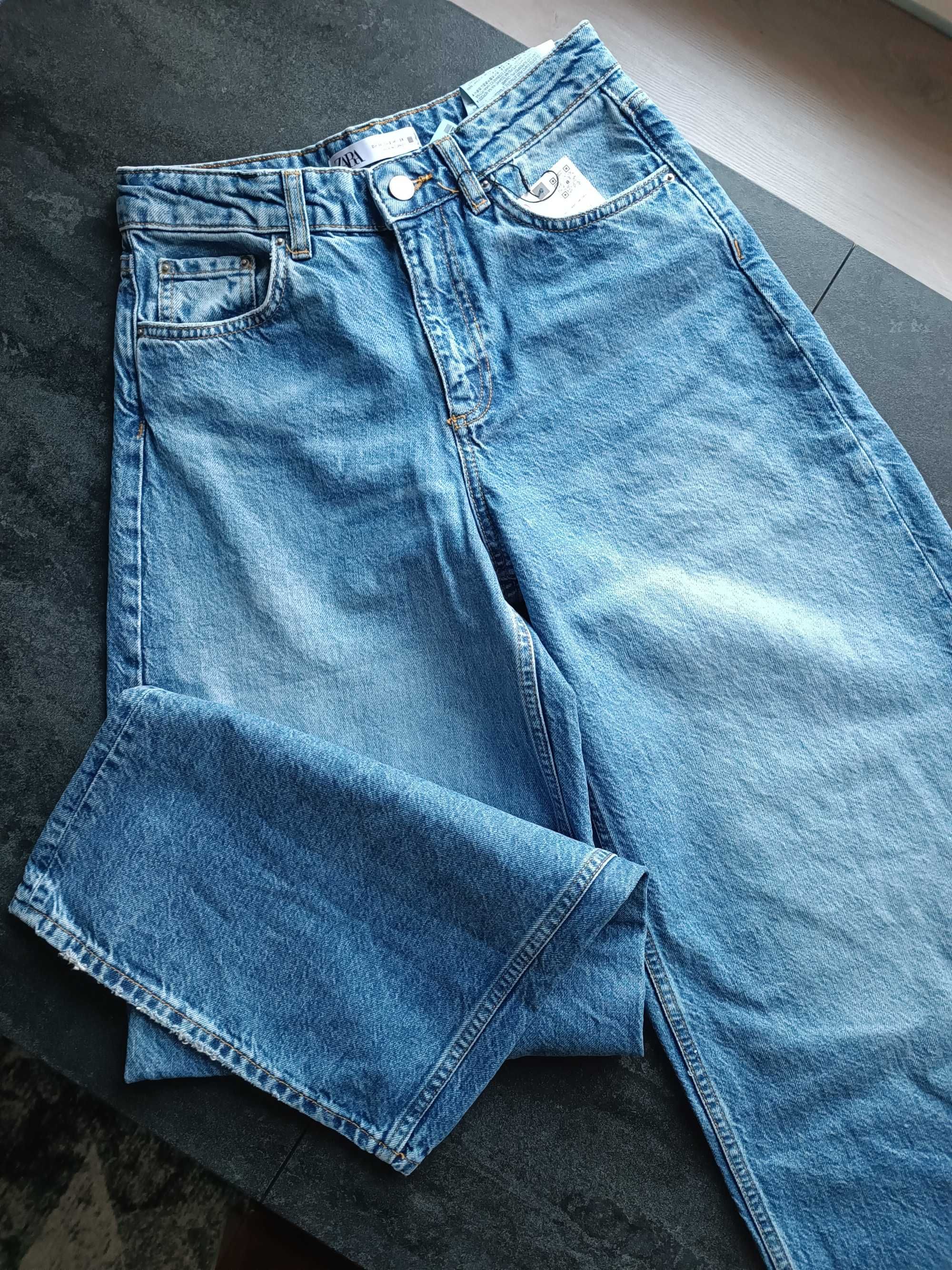 Трендові джинси Zara wide leg джинсы Зара широкие палаццо тренд