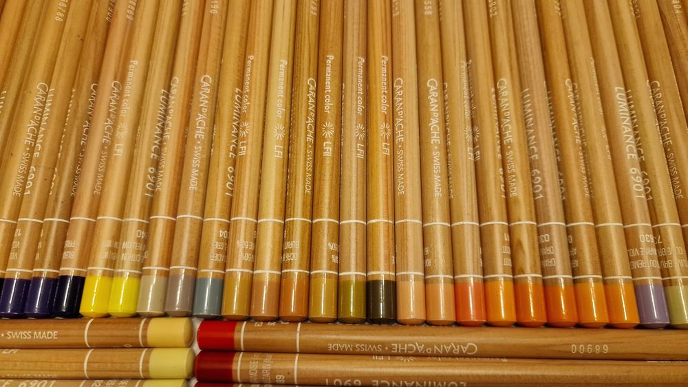 Kredki Caran d'ache Luminance 65 sztuk. 35 nowych. 5 x blender