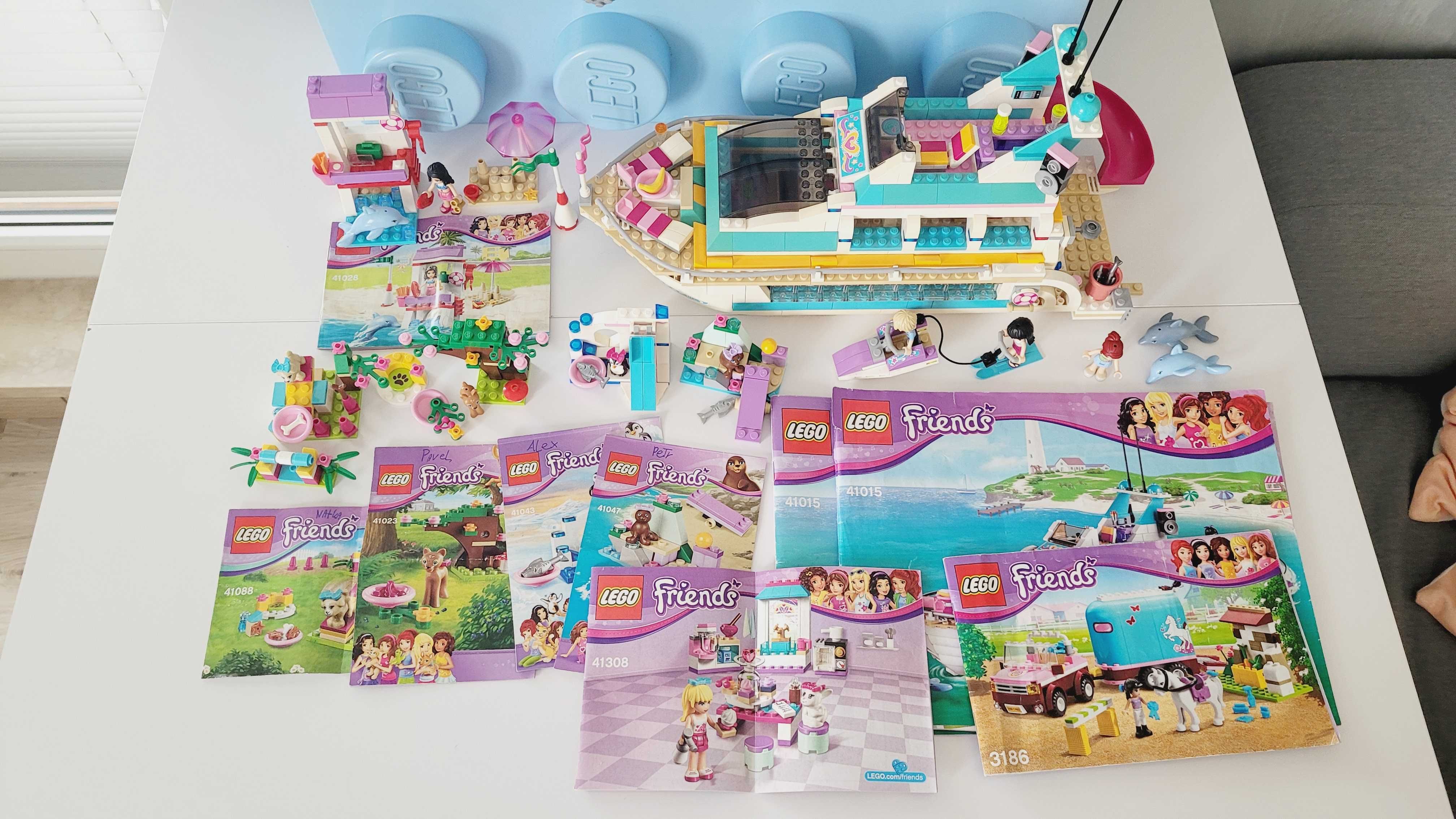 Klocki Lego Friends mix zestawów + pojemnik