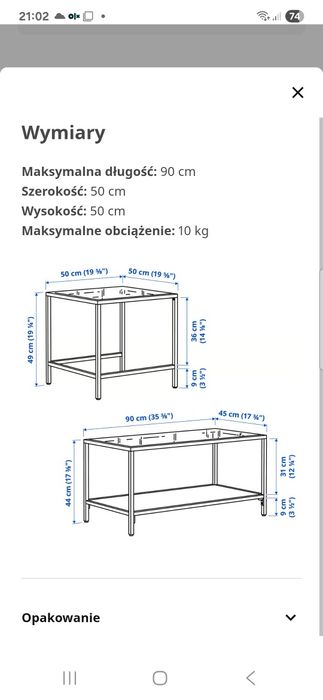 Stolik ikea szklany