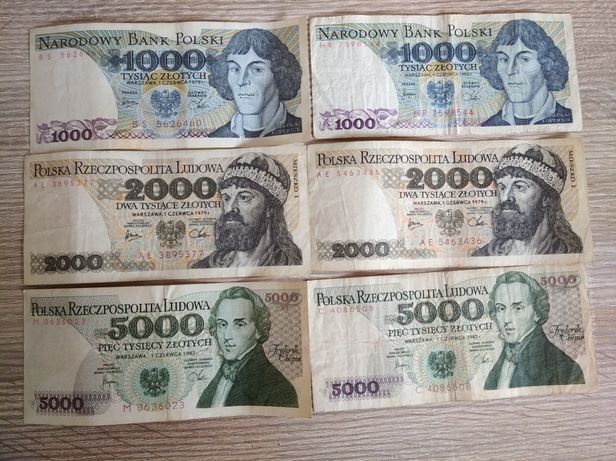 Banknoty PRL - 20 sztuk ładny stan