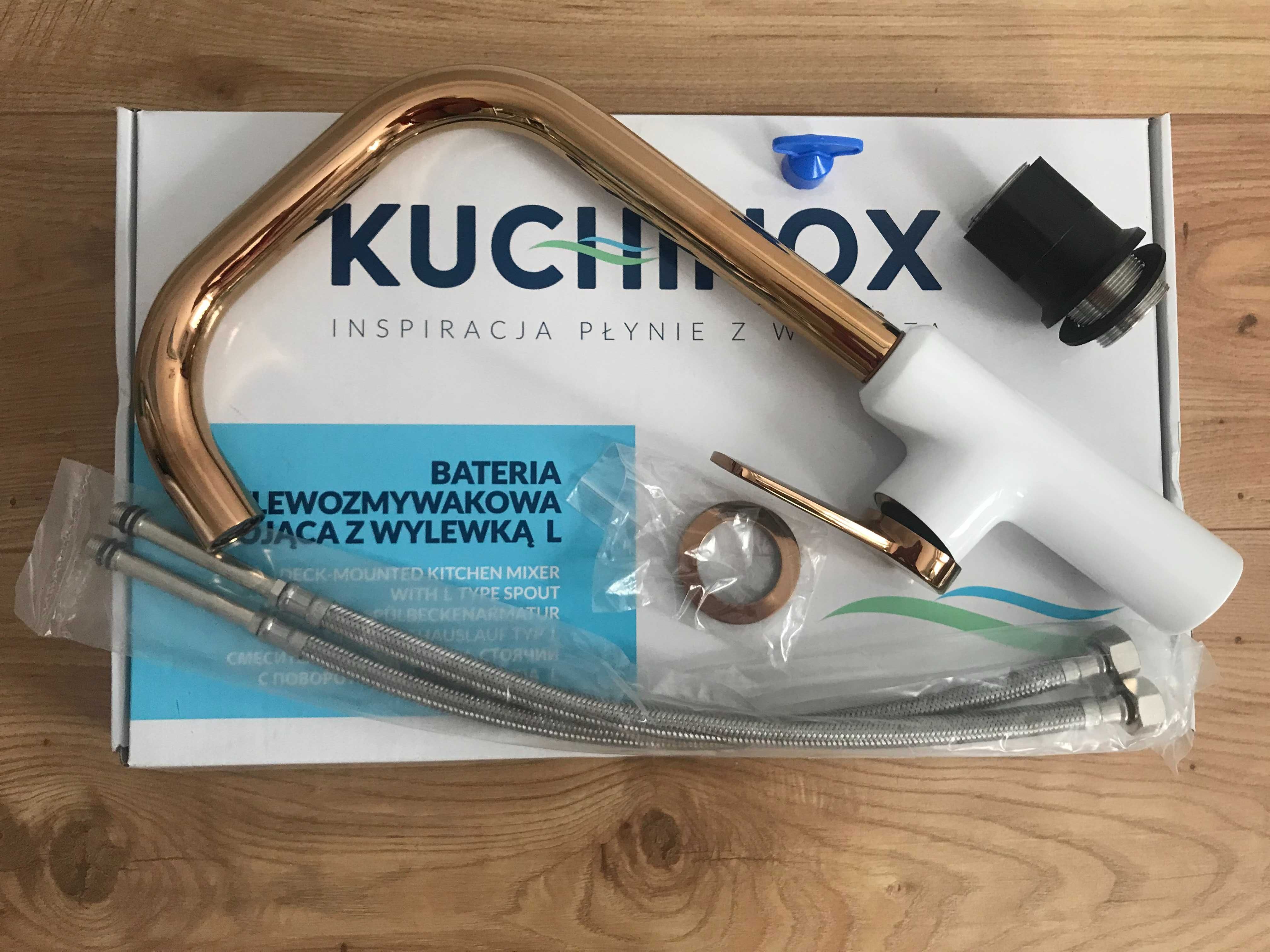 Bateria kuchenna stojąca Kuchinox ALANIS biały-złoty NOWA