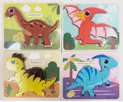 Puzzle drewniane dinozaury. TOYS Paweł Wojda. Nowy Produkt