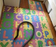 Tapete em espuma com puzzle ABC e números para quarto de criança