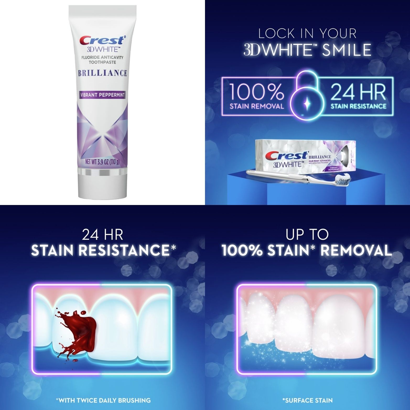 Супер отбеливающая зубн паста, есть ОПТ Crest 3D white Brilliance-США