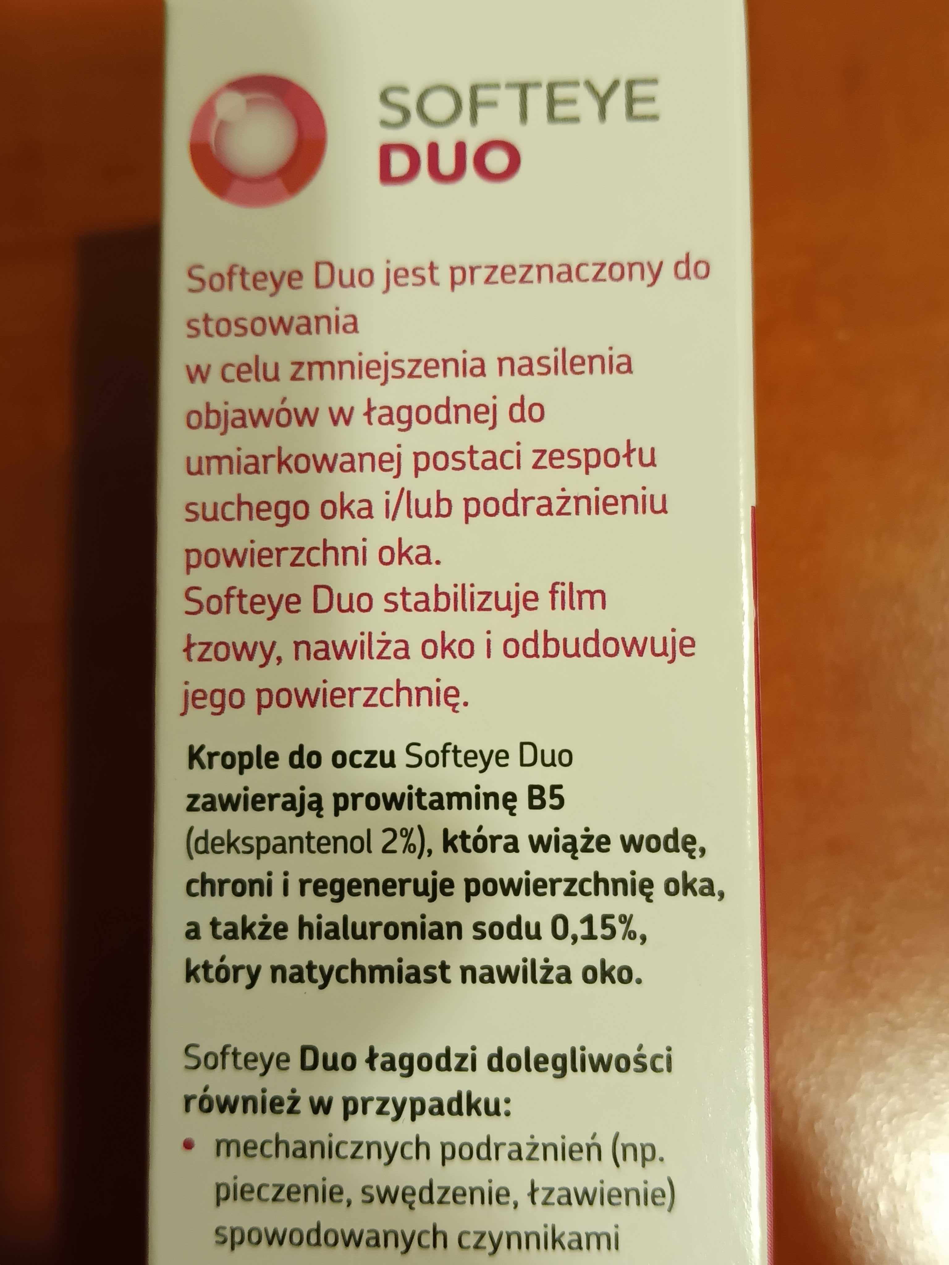 Softeye Duo krople do oczu nawilżenie podrażnienie ochrona 10 ml