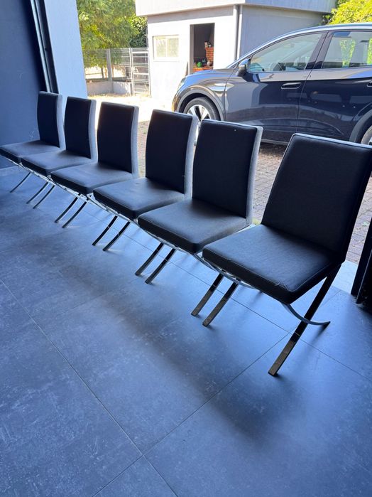 Conjunto de 6 cadeiras em inox — usadas, bom estado