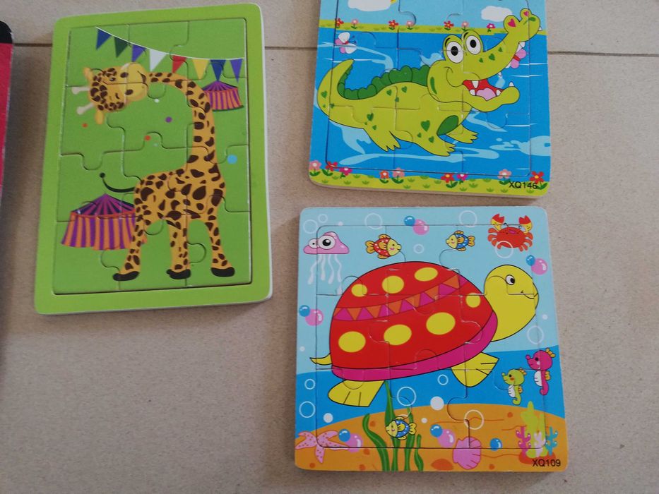Duży Zestaw Puzzli dla dzieci 2+ w ramce 8szt drewniane puzzle