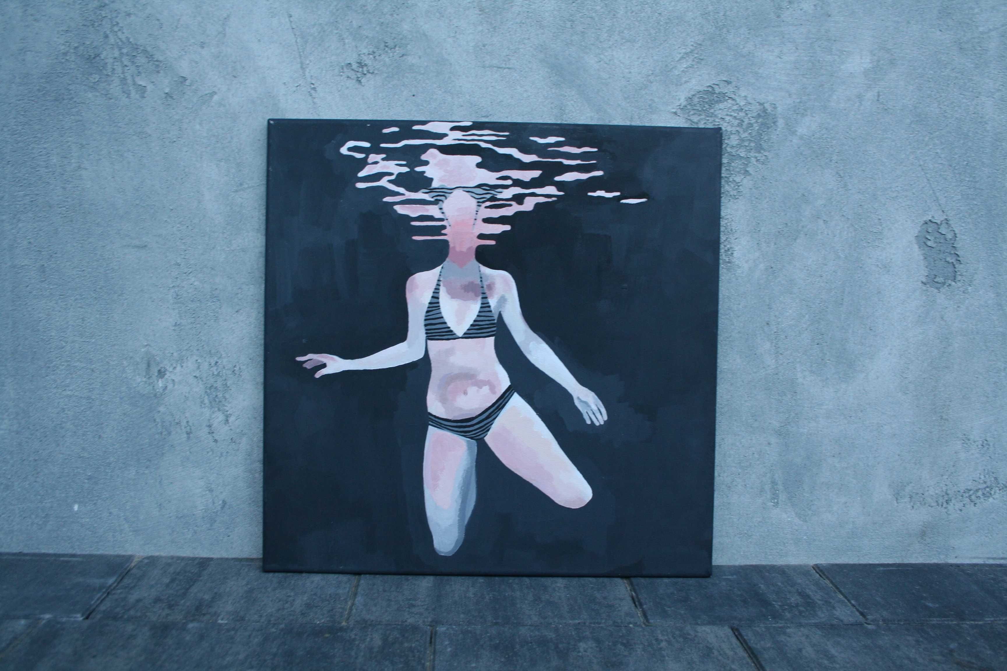 Kobieta w wodzie obraz (akryl)