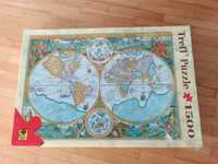 Puzzle trefl 1500 mapa świata nowe 1594