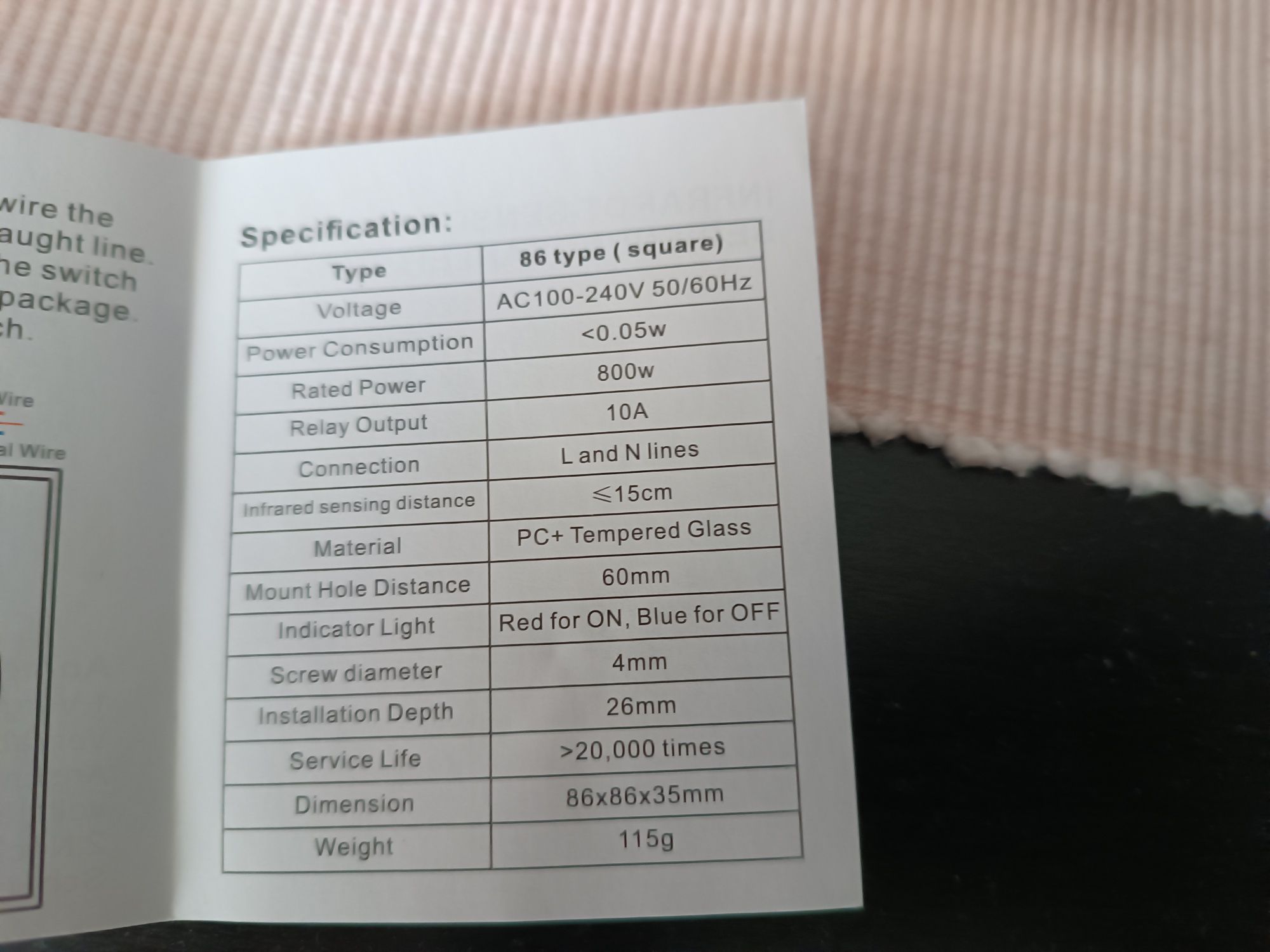 Bezdotykowy włącznik światła